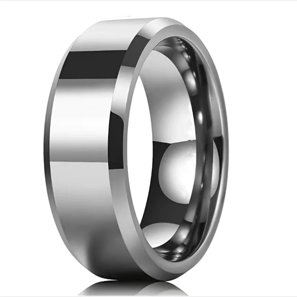 stainless steel Simple Minimalist 8mm Ring